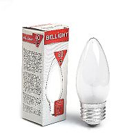 Лампа накаливания декоративная ДСМТ 40Вт 230В Е27 (cвеча матовая) цветная упаковка BELLIGHT