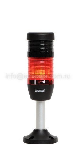 Сигнальная колонна 50 мм, (IP40) красная, 220V AC, стробоскоп FLASH, зуммер, алюм. патрубок 100 мм, IK51F220ZM03 | код IK51F220ZM03 | EMAS