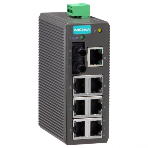 Коммутатор EDS-208-M-ST Ethernet Server 7 10/100BaseTx ports,1 multi mode(2Km) 100Fx port | код 00-01178744 | MOXA