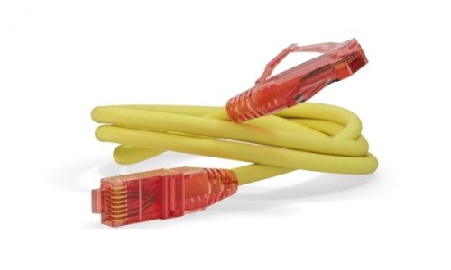 Патч-корд U/UTP Cat.5е LSZH 5 м желтый, Hyperline PC-LPM-UTP-RJ45-RJ45-C5e-5M-LSZH-YL | код 229966 | Hyperline