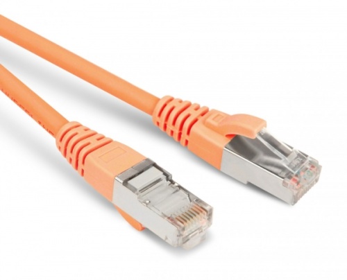 Патч-корд F/UTP экран. Cat.6 LSZH 1 м оранжевый, Hyperline PC-LPM-STP-RJ45-RJ45-C6-1M-LSZH-OR | код 230346 | Hyperline