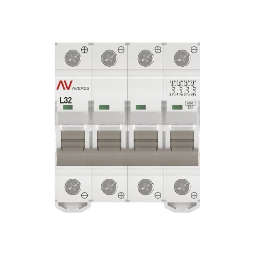 Выключатель автоматический AV-6 DC 4P 32A (L) 6kA EKF AVERES | код mcb6-DC-4-32L-av | EKF фото 4