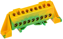 TEKFOR Шина PE земля в комб. изол. Стойка 6х9-9-ЖЗ IEK | код TF-NN10-09-DP-K52 | IEK