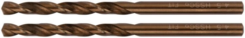 Сверло по металлу HSS с добавкой кобальта 5% Профи в блист. 4.5мм (уп.2шт) FIT 34445 фото 5 Сверло по металлу HSS с добавкой кобальта 5% Профи в блист. 4.5мм (уп.2шт) FIT 34445 фото 5
