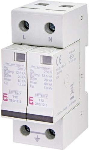 Ограничитель перенапряжения ETITEC V T12 280/12,5 (2+0) | код 002442902 | ETI