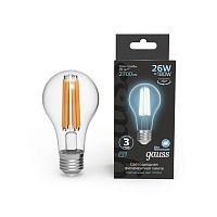 Лампа светодиодная филаментная Black Filament 26Вт A70 грушевидная 4100К нейтр. бел. E27 2700лм | код 102902226 | GAUSS
