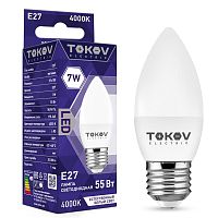 Лампа светодиодная 7Вт С37 4000К Е27 176-264В | код. TKE-C37-E27-7-4K | TOKOV ELECTRIC