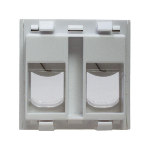 Панель лицевая 2 порта (45х45 Keystone шторки откидное маркировочное окно) (DIY упак.) | код 10-0302-1 | SUPRLAN фото 5