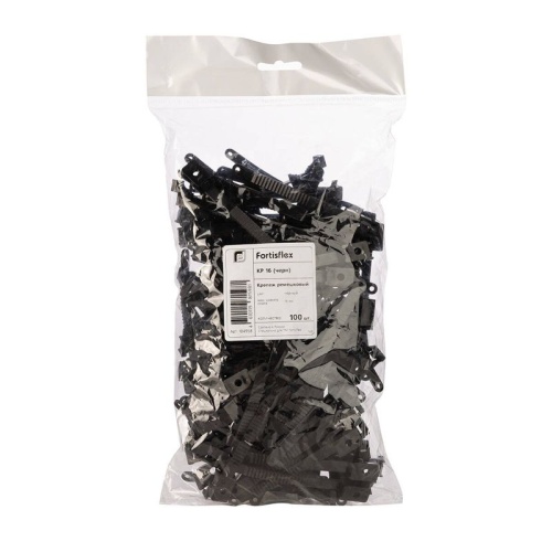 Крепеж ремешковый КР 16 черн. (уп.100шт) Fortisflex 104958
