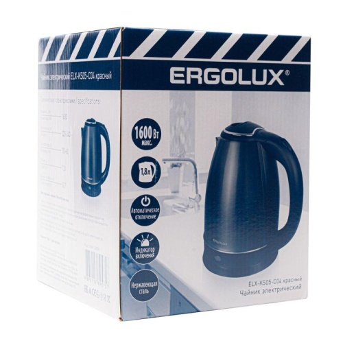 Чайник ELX-KS05-C04 1.8л 220-240В 1600Вт нерж.сталь красн. ПРОМО Ergolux 14926 фото 6