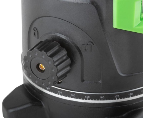 Уровень лазерный самоуспокаивающийся, зеленые лучи, крест, диапазон 10 м, Li-Ion аккум., 2 уровня яркости, без треноги, коробка | код 18633 | FIT фото 2