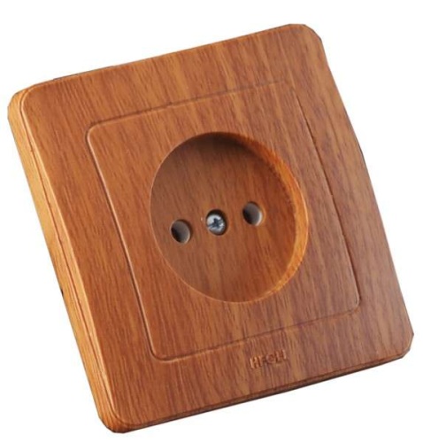 Розетка скрытая со шторками дуб | код РС16-302-05 | HEGEL