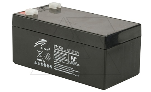 Батарея аккумуляторная Ritar RT1232, F1, 12V/3.2Ah, 60(66)x134x67 HxLxW, 1.25kg, 6-8 лет | код RT1232 | HAC
