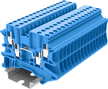 TU2.5-4-BU Клемма TU 4-контактная проходная винтовая, сеч.2.5мм2, син., шт | код TU2.5-4-BU | SUPU