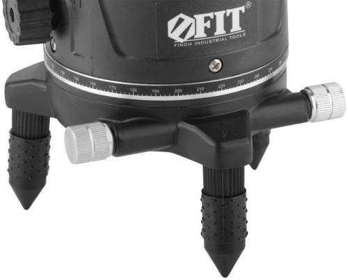 Уровень лазерный самоуспокаивающийся, зеленые лучи, крест, диапазон 10 м, Li-Ion аккум., 2 уровня яркости, без треноги, коробка | код 18633 | FIT фото 10