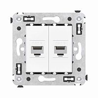 Розетка компьютерная 2-м СП Avanti "Белое облако" RJ45 кат.6 без шторок механизм | код 4400694 | DKC