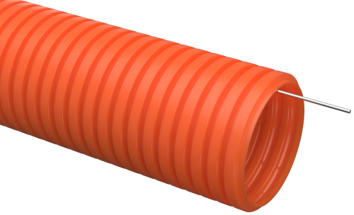 Труба гофрированная ПНД d20 с зондом оранжевая тяжелая (100м) | код CTG21-20-K09-100 | IEK (упак.100 м.)