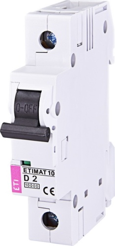 Автоматический выключатель ETIMAT 10 1p D 2А (10 kA) | код 002151708 | ETI