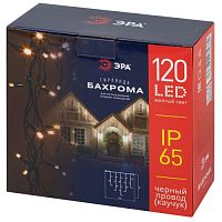 Гирлянда 120LED Бахрома 2м*1м, желтый свет, черный каучук, 220В, IP65 ERAPS-BZ2 | код Б0060546 | ЭРА
