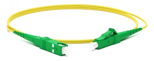 Патч-корд волоконно-оптический (шнур) SM 9/125 (OS2) LC/APC-SC/APC 2 мм simplex LSZH 5 м, Hyperline FC-S2-9-LC/AR-SC/AR-H-5M-LSZH-YL | код 248991 | Hyperline