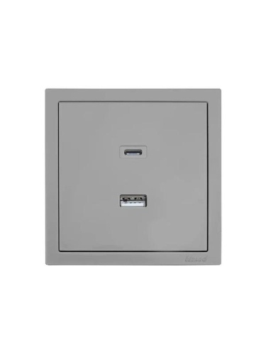 ZIMA Розетка TC+ USB разъем серый матовый LEZARD | код 704-7488-192TC | LEZARD фото 3