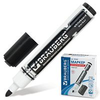 Маркер для доски BRAUBERG Neo, ЧЕРНЫЙ, с клипом, круглый наконечник, 5 мм, 150487 | код 150487 | BRAUBERG