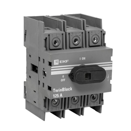 Рубильник 3п 125A c рукояткой управления для прямой установки TwinBlock | код tb-125-3p-f | EKF фото 2