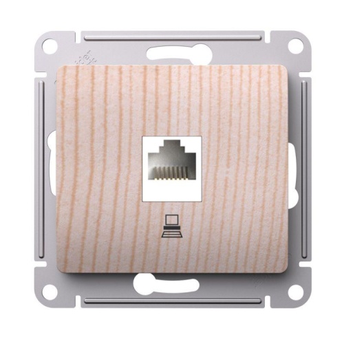 Розетка компьютерная Glossa RJ45 кат.5Е механизм сосна | код GSL001581K | Systeme Electric