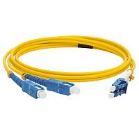 Патч-корд оптический LANMASTER, LSZH, дуплексный, LC/UPC-SC/UPC, SM OS2, 15 м | код LAN-2LC-2SC/SU-15 | LANMASTER