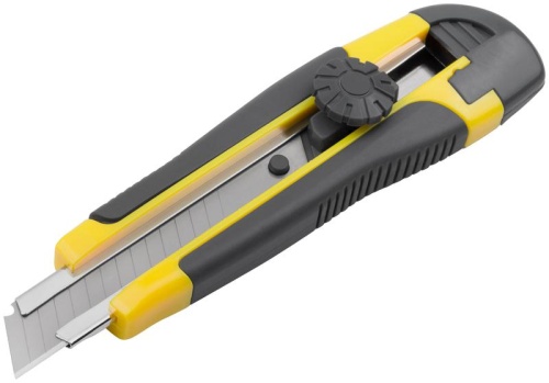 Нож технический 18 мм усиленный прорезиненный, вращ.прижим, лезвие 15 сегментов | код 10255 | FIT фото 2 Нож технический 18 мм усиленный прорезиненный, вращ.прижим, лезвие 15 сегментов | код 10255 | FIT фото 2