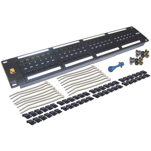 Патч-панель LANMASTER 48 портов, UTP, кат.5E, 2U | код LAN-PPL48U5E | LANMASTER