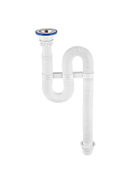 Cифон VIR гофрированный с нержавеющей чашкой D70 мм 1'1/4 -D40/50 | код 30980312 | VIRPlast