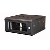 Шкаф телекоммуникационный настен. 19дюйм 4U 280х600х600мм дверь стекло черн. Datarex DR-630101