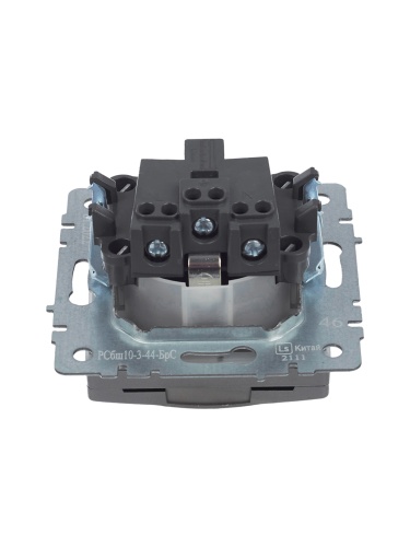 BRITE Розетка 1-местная с заземлением с защитными шторками и крышкой 16А IP44 РСбш10-3-44-БрС сталь | код BR-R16-16-44-K46 | IEK фото 4