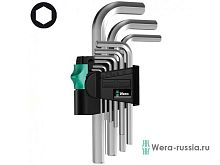 Набор Г-образных ключей 950/9 SM N, хромированных, 1.5 - 10 мм, 9 предметов | код WE-021406 | Wera