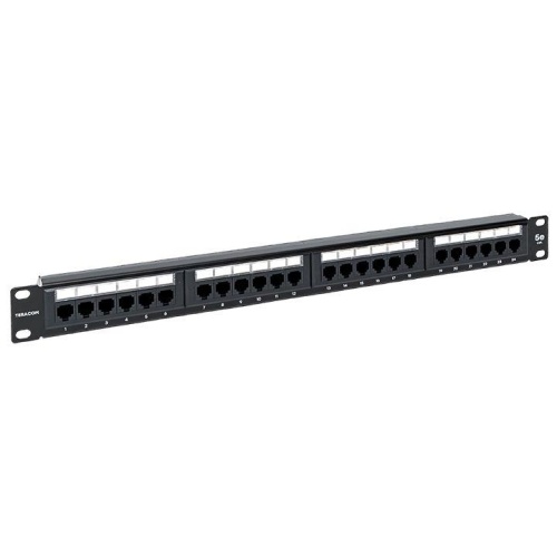 Патч-панель 19дюйм 1U кат.5E UTP неэкранир. 24 порта RJ45 110 IDC с органайзером TERACOM | код TRC-PPNL-5EUTP-C1U24 | EKF