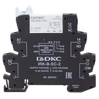 Реле интерфейсное, 1CO, ком. ток 6А, AgSnO2, напряжение 24V AC/DC, винтовые клеммы. | код IRK-24UC-1CO | DKC