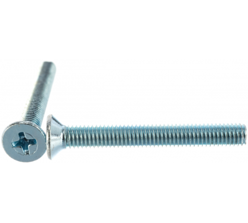 Винт DIN965 М3х10 потайная голова класс прочности 4.8 покрытие цинк | код DIN965-М3х10 | Крепдил (упак.35000 шт.)