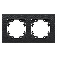 Рамка фактурная 2 поста универсальная UNIVersal Афина графит (еврослот) | код A10044-Gr | Universal