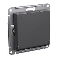 Розетка AtlasDesign 16А IP20 с заземл. защ. шторки с крышкой механизм базальт | код ATN001446 | Systeme Electric