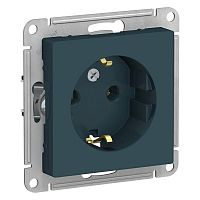 Розетка ATLASDESIGN, скрытый монтаж, с заземлением, изумруд | код. ATN000843 | Schneider Electric