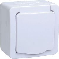 Розетка ГЕРМЕС PLUS IP54, открытый монтаж, с заземлением, белый | код. ERMP12-K01-16-54-EC | IEK