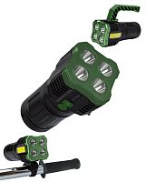 Фонарь-прожектор аккумуляторный ручной 4Вт SMD LED+3Вт COB LED Li-ion 18650 1200мА.ч корпус ABS-пластик индикатор уровня заряда USB-шнур съемные ручка и регул. противоскол. резин. держатель-крепл. для велосипеда | код KOC902Lit | КОСМОС