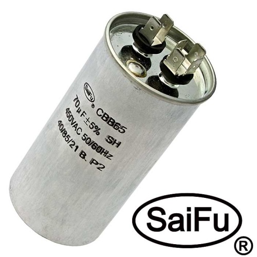 Пусковой конденсатор SAIFU CBB65, 70 мкФ, 450 В | код 104261 | Saifu
