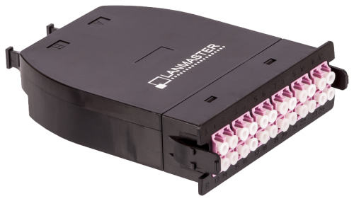 MPO кассета OM4, 24xLC, тип B, низкие потери, черная | код LAN-MCSB-2M-24LC/OM4 | LANMASTER