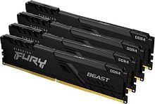 Память DDR4 4x16GB 3600MHz Kingston KF436C18BBK4/64 Fury Beast Black RTL Gaming PC4-28800 CL18 DIMM 288-pin 1.35В single rank с радиатором Ret | код 1566106 | Kingston