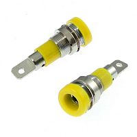 Гнездо RUICHI Z009 4 мм panel jack желтый, на панель под пайку | код 106875 | Ruichi