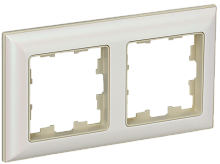 BRITE Рамка 2-мест. РУ-2-Бр беж./жемч. IEK | код BR-M22-12-1-K10 | IEK