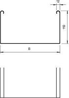 Кабельный листовой лоток неперфорированный 110x500x3000 горячий цинк | код 6064965 | OBO Bettermann