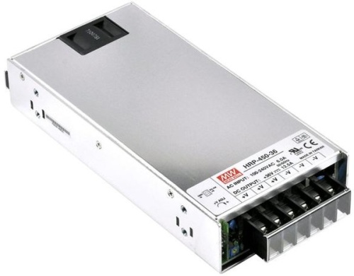 Источник питания AC-DC, 450Вт, вход 85…264В AC, 47…63Гц /120…370В DC, ККМ, выход 12В/0…37.5A, рег. вых=10.2…13.8В, доп. выход 5В/0…0.3А, изоляция 3000В AC, в кожухе 218х105х41мм, -30…+70С | код HRPG-450-12 | MeanWell Источник питания AC-DC, 450Вт, вход 85…264В AC, 47…63Гц /120…370В DC, ККМ, выход 12В/0…37.5A, рег. вых=10.2…13.8В, доп. выход 5В/0…0.3А, изоляция 3000В AC, в кожухе 218х105х41мм, -30…+70С | код HRPG-450-12 | MeanWell